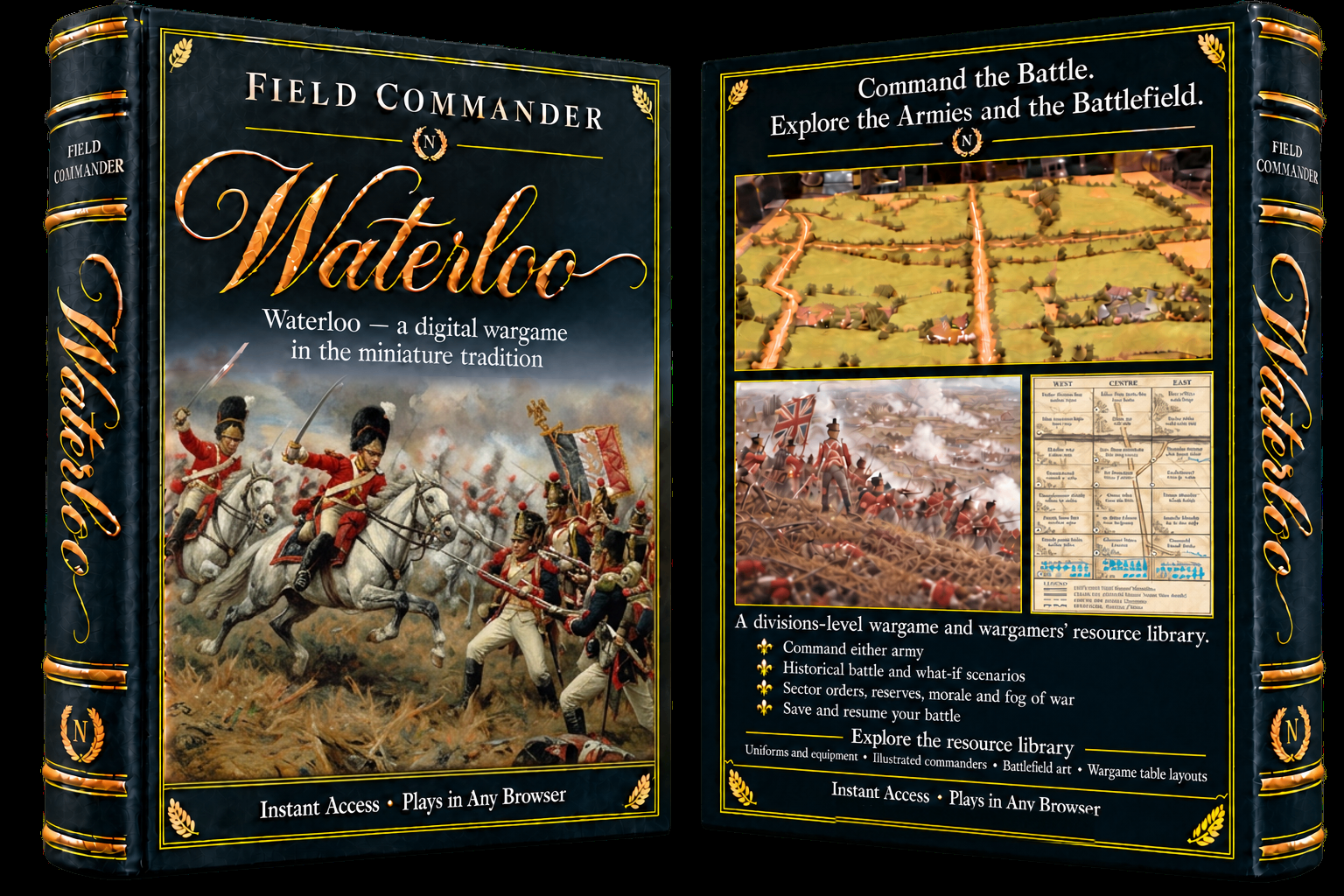 Field Commander Waterloo game: front and back covers